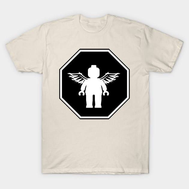 ANGEL MINIFIG ROADSIGN T-Shirt by ChilleeW